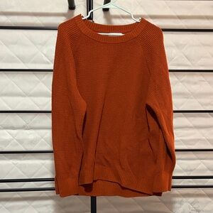 Burnt Orange Knit Crew Neck Sweater